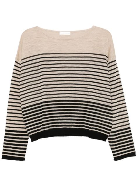 maglia mariniere donna beige and black ROBERTO COLLINA | 261FXA1800609
